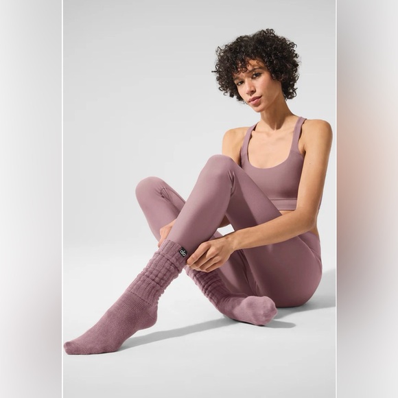 ALO Yoga Accessories - Alo Yoga Scrunch Socks | Smoky Quartz | Size M | 100% Authentic Guaranteed NWT